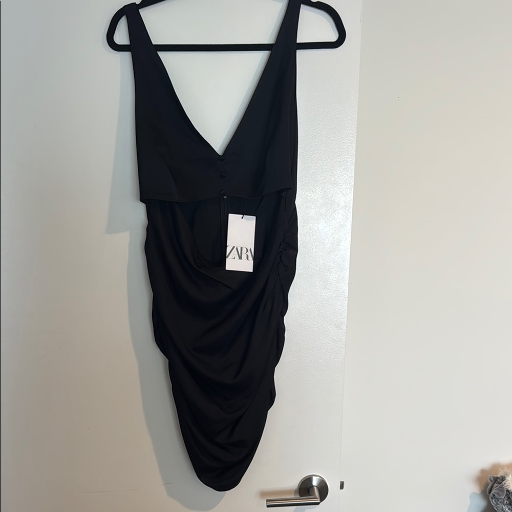 Zara Black Backless Women's Dress